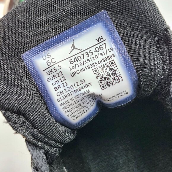 Nike Air Jordan 1 Retro High OG Pine Green Black Childrens Sneakers Size 6C - Picture 9 of 9